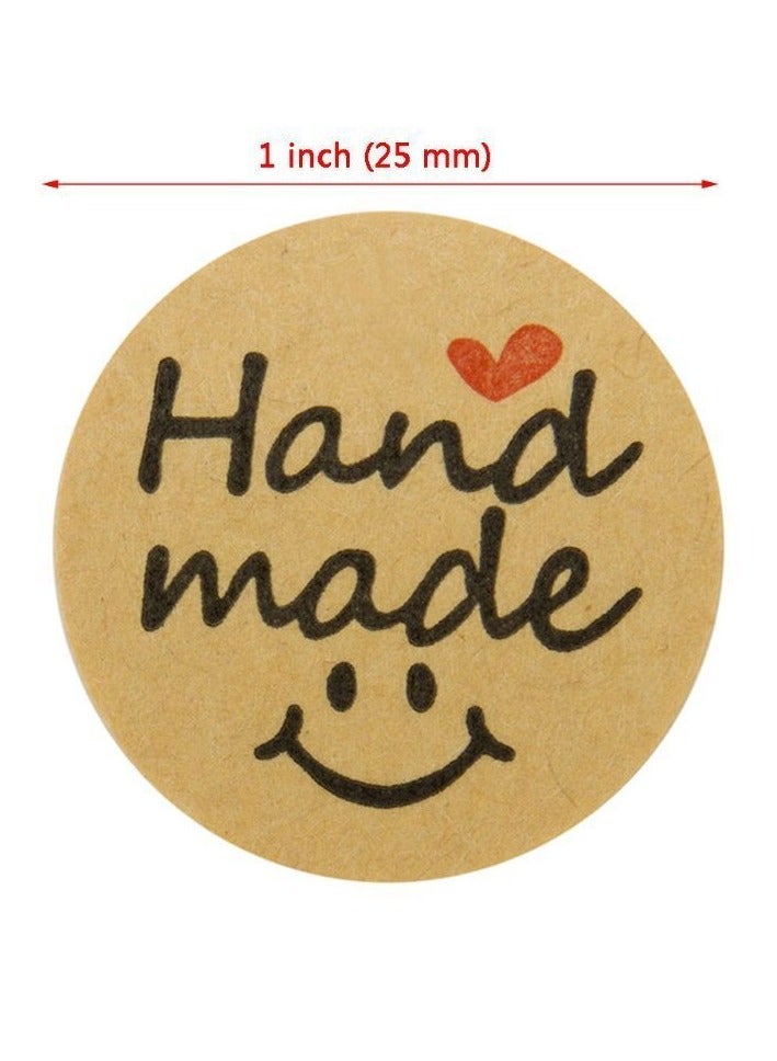 1 inch 2.5cm 500pcs/roll Kraft Paper | Handmade Thank You Stickers | Decoration Seal Labels Gift Ideas Package Box Bag Pack of 1 - Image 3